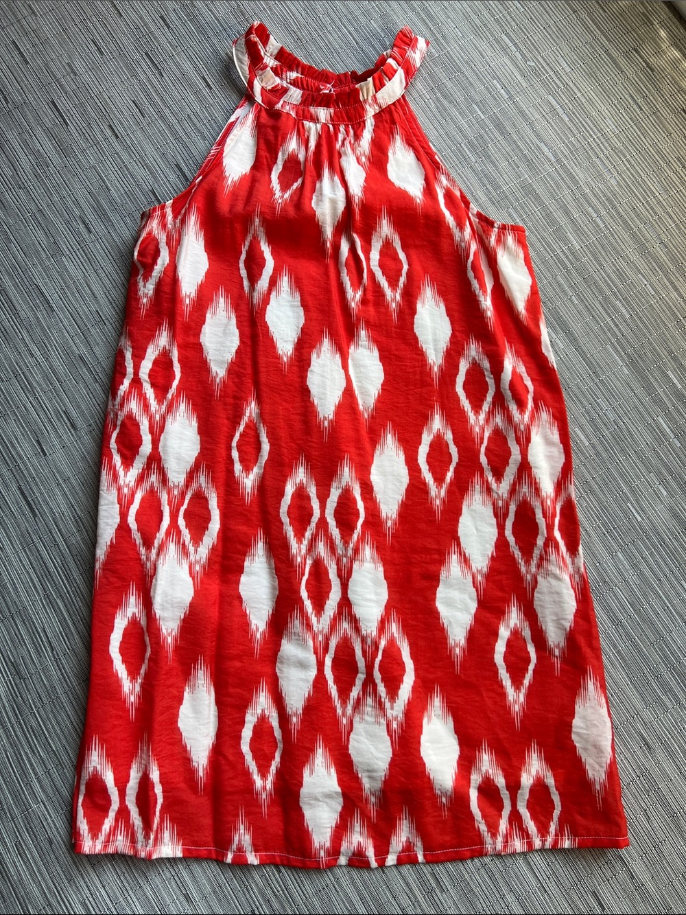 THML Orange and White Halter Sleeveless Dress Size Small